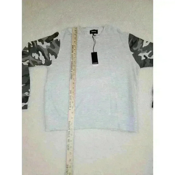 Monrow Sweatshirt Womens Small Gray Camo Soft Athleisure Gorpcore USA New - Picture 5 of 10